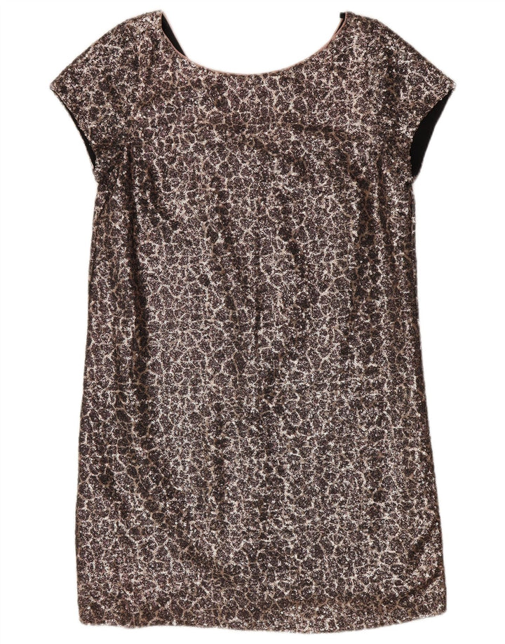 Next Damen-Etuikleid mit Pailletten, UK 12, Mittelsilber, Nylon