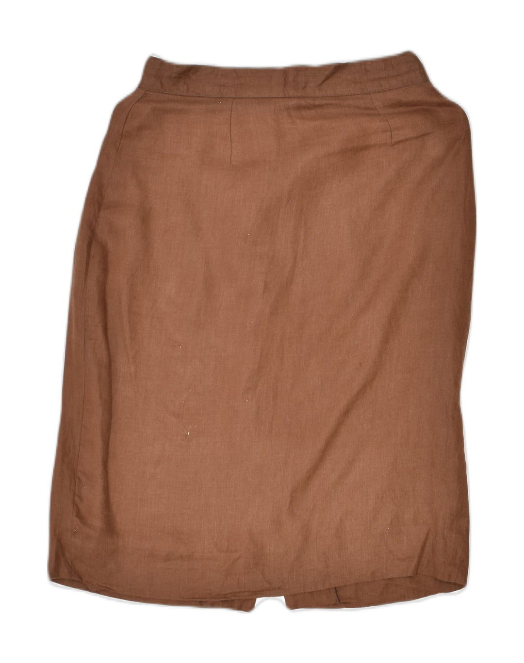 VINTAGE Womens Pencil Skirt IT 42 Medium W26 Brown Linen | Vintage | Thrift | Second-Hand | Used Clothing | Messina Hembry 