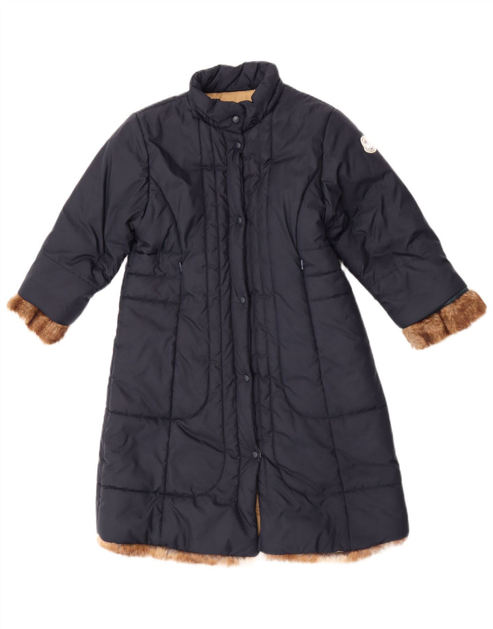 Moncler Wattierter Mantel für Mädchen, 5–6 Jahre, marineblaues Polyester