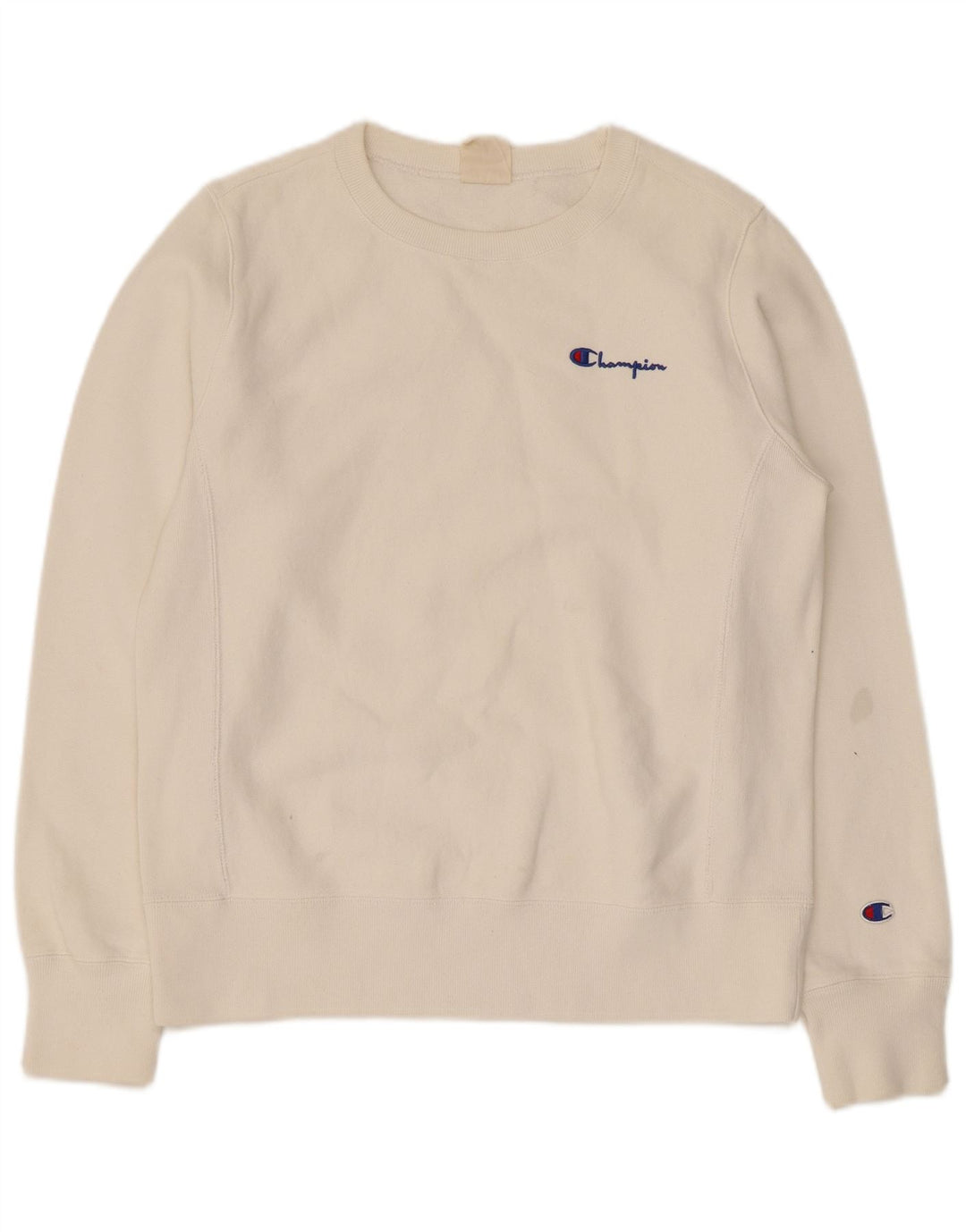 Champion Damen Sweatshirt Pullover UK 16 Large Weiße Baumwolle