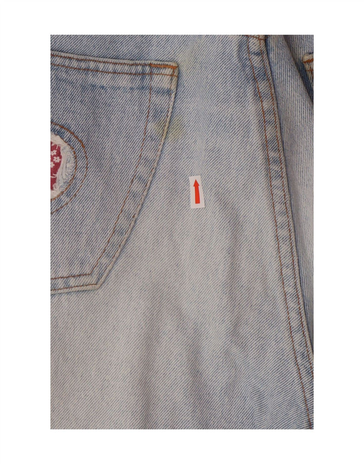 CHEWAN Womens Graphic Straight Jeans W30 L33 Blue Vintage Chewan and Second-Hand Chewan from Messina Hembry 
