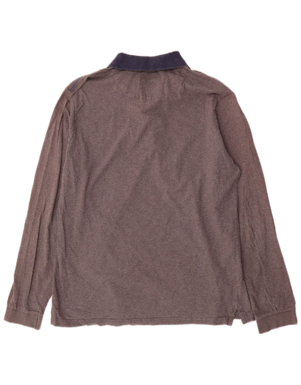 North Sails Herren-Poloshirt mit Grafik, langärmlig, 2XL, Grau, Colourblock-Baumwolle