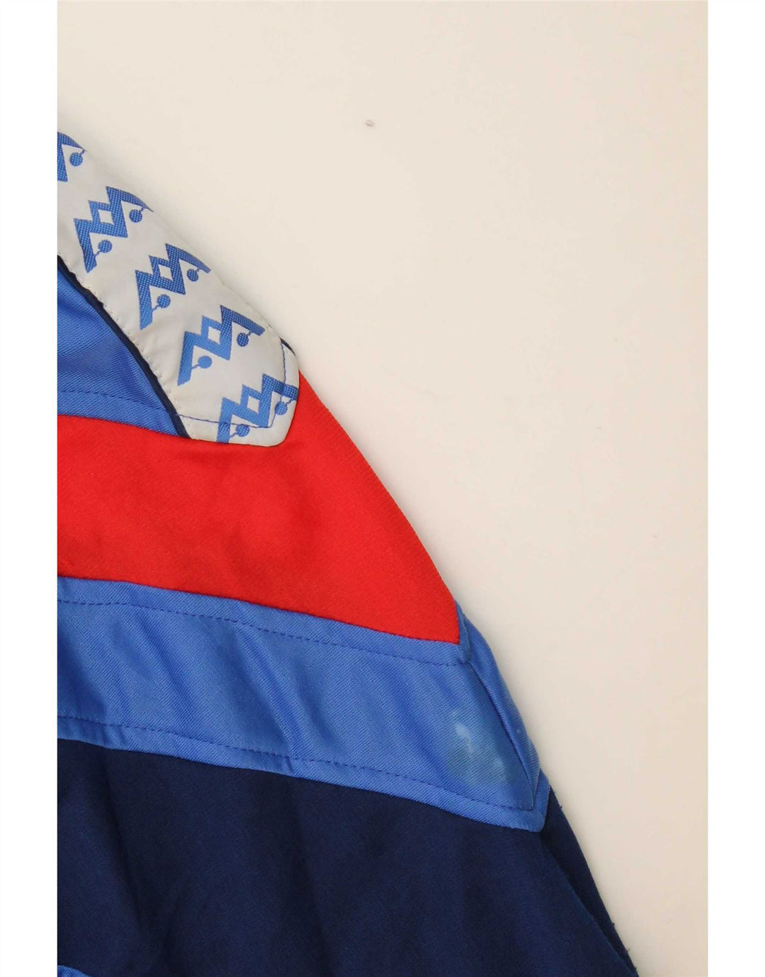Vintage Herren-Trainingsanzug mit grafischem Oberteil, Mittelblaues Farbblock-Polyester