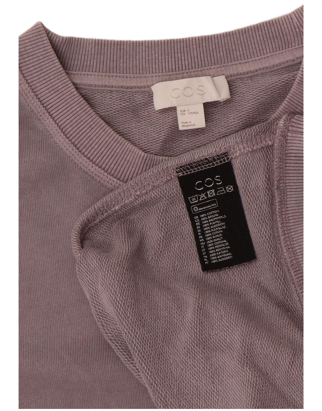 Cos Herren-Sweatshirt, Pullover, Größe S, Lila, Baumwolle