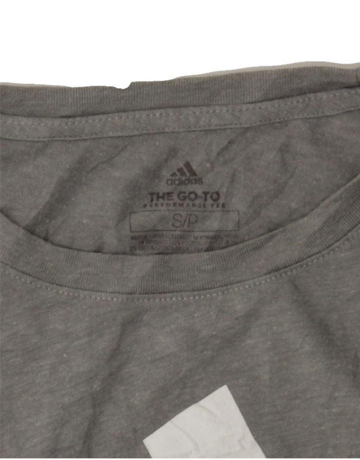 ADIDAS Womens Graphic Top Long Sleeve UK 10 Small Grey Vintage Adidas and Second-Hand Adidas from Messina Hembry 