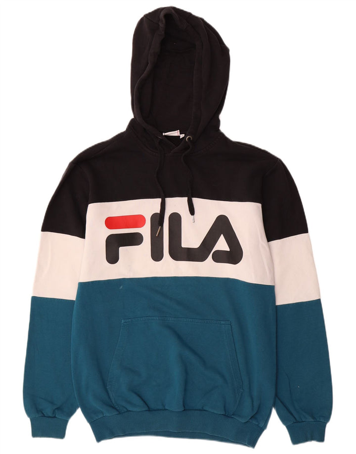 Fila Herren-Kapuzenpullover, klein, mehrfarbig, Colourblock-Baumwolle