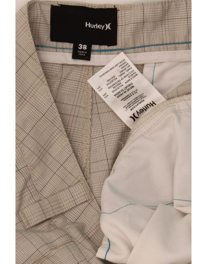 Hurley Herren Cargoshorts W38 XL Grau kariertes Polyester