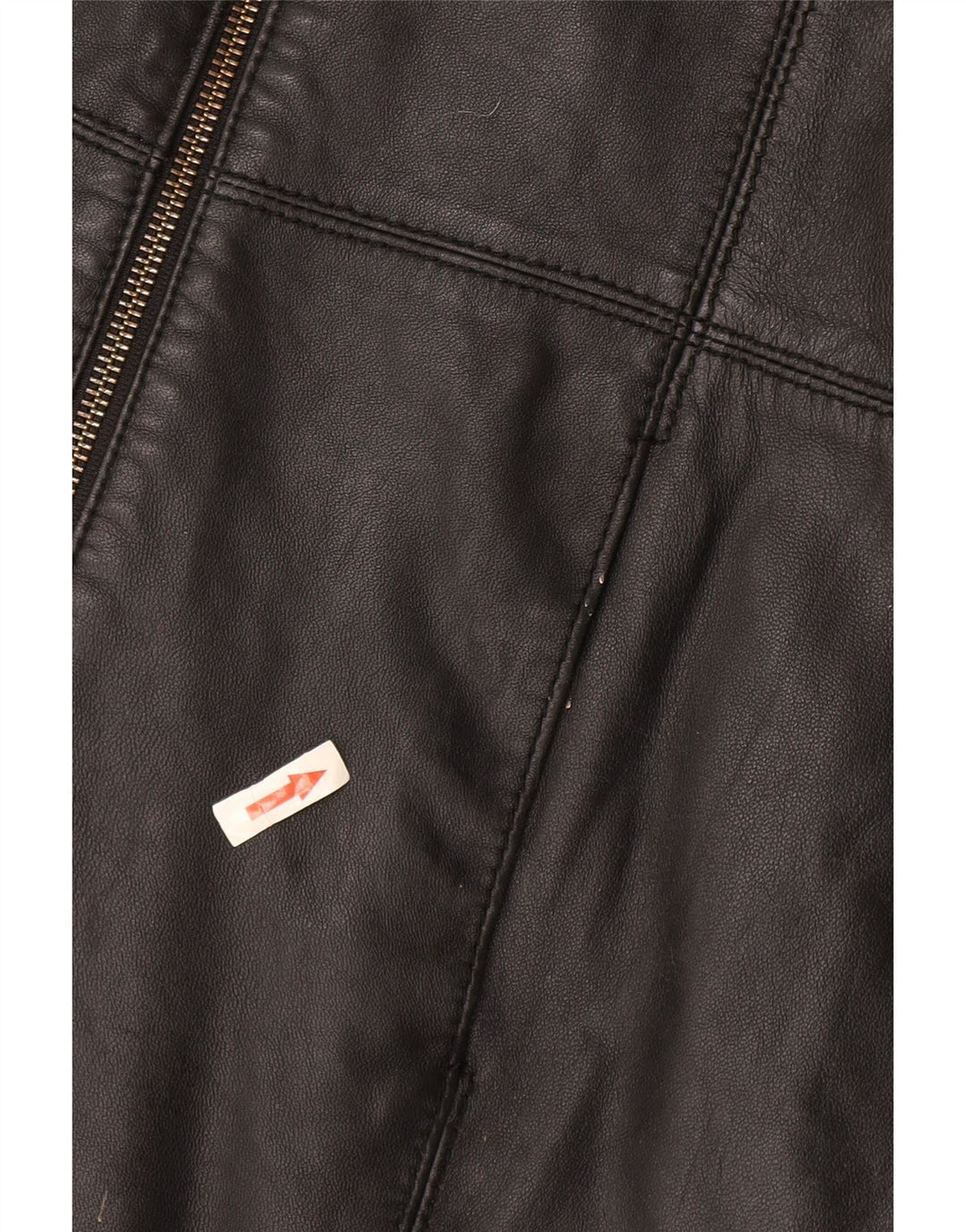 Tommy Hilfiger Damen Ledermantel UK 16 Großes schwarzes Leder