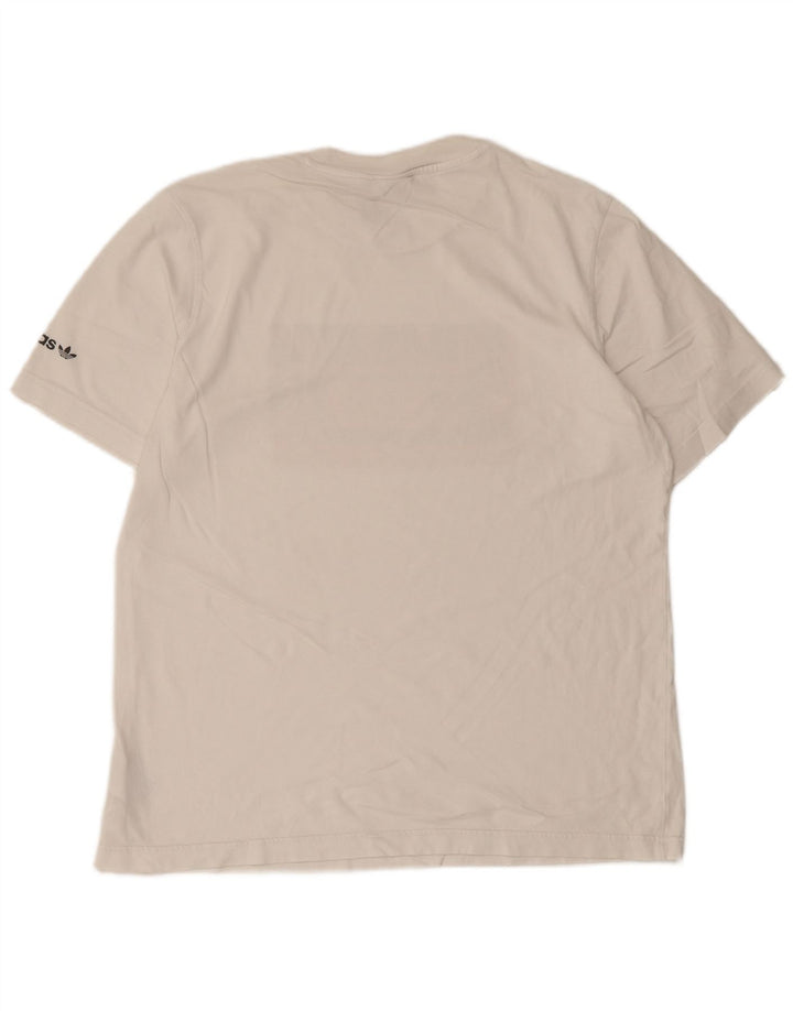 Adidas Herren Grafik-T-Shirt-Oberteil aus mittelweißer Baumwolle