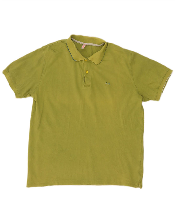 Sun68 Herren-Poloshirt, groß, grüne Baumwolle