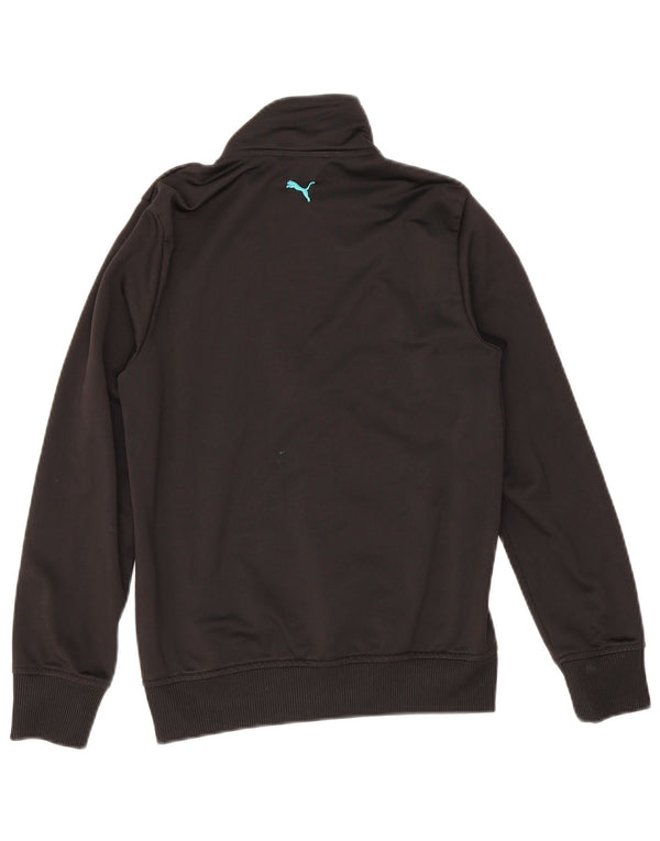 Puma Jungen Grafik-Trainingsanzug-Top-Jacke, 11–12 Jahre, schwarzes Polyester