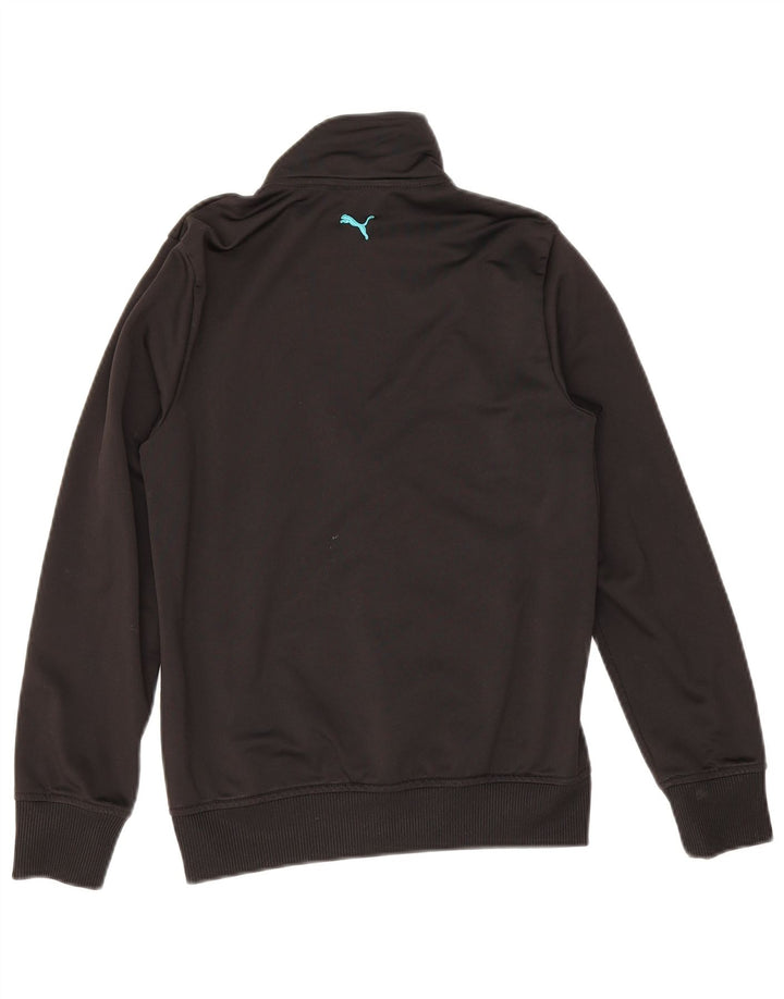 Puma Jungen Grafik-Trainingsanzug-Top-Jacke, 11–12 Jahre, schwarzes Polyester