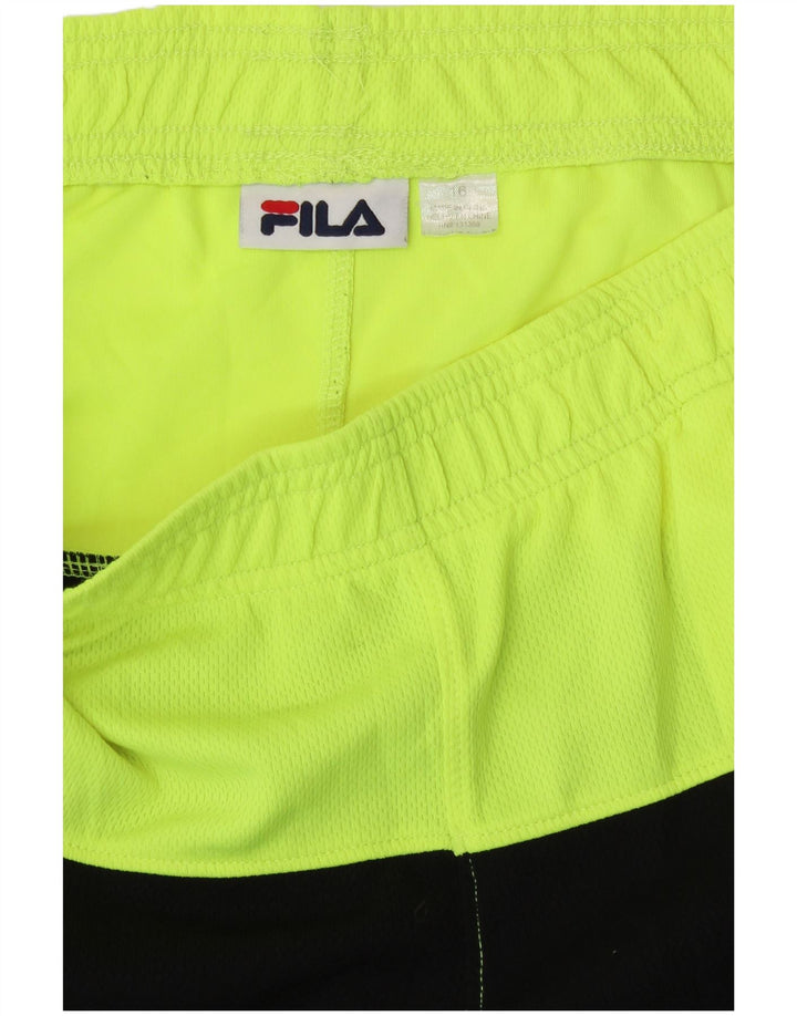 Fila Sportshorts für Jungen, 15–16 Jahre, schwarzes Colourblock-Polyester