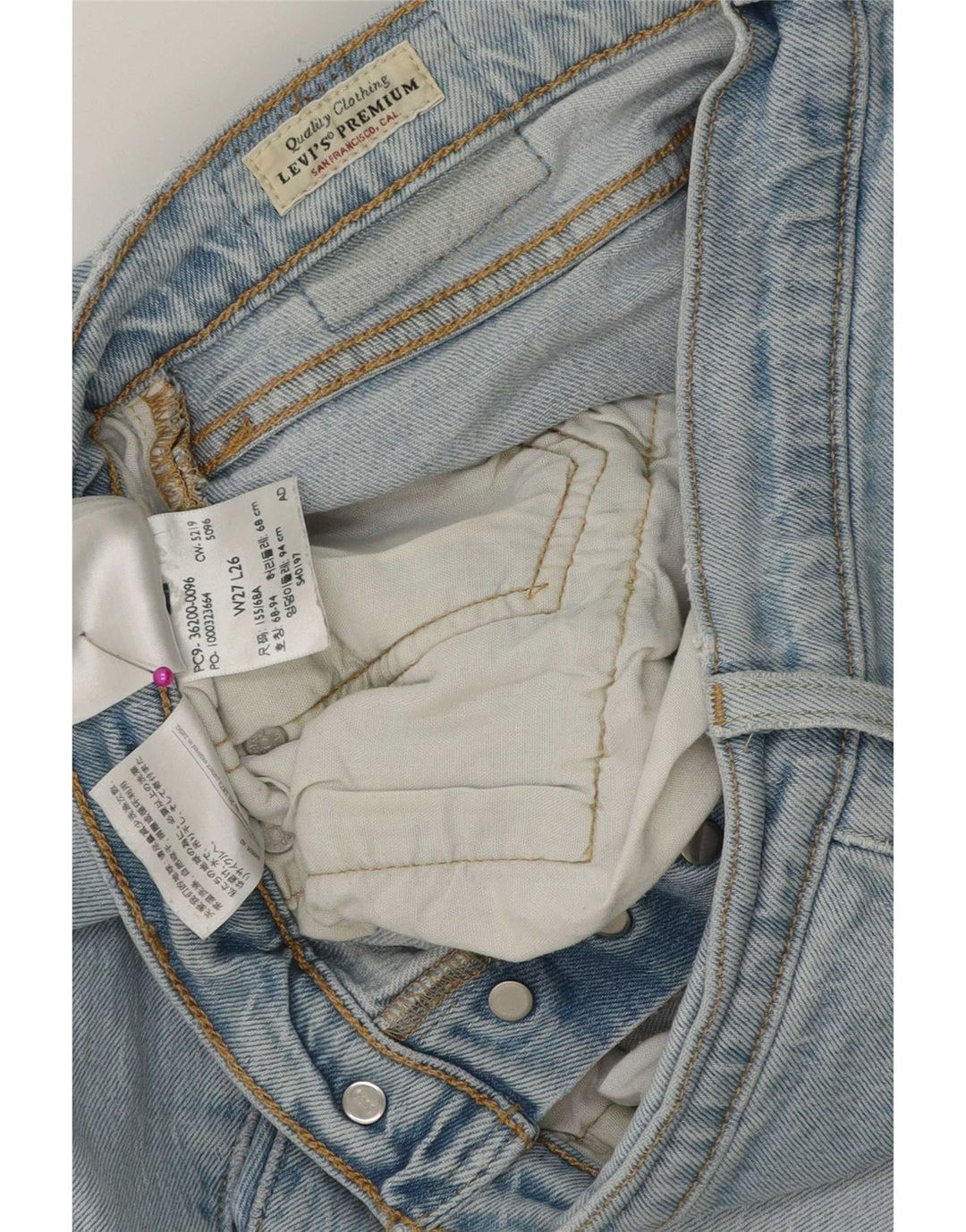 Levi's Damen Straight Jeans W27 L26 Blaue Baumwolle