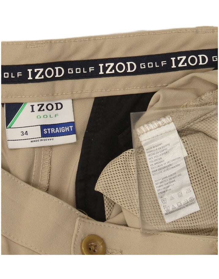 Izod Herren Chinoshorts W34 Large Beige Polyester