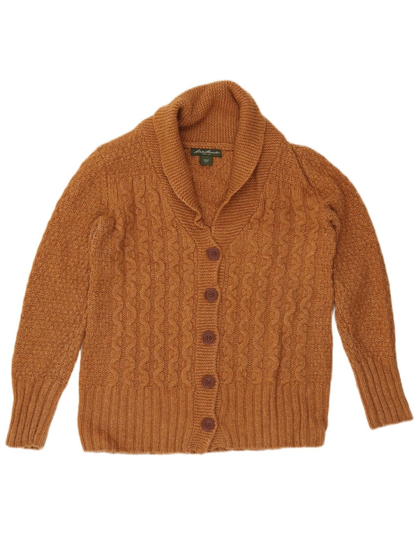 EDDIE BAUER Damen-Strickjacke in Übergröße, Gr. 10, kleine braune Lammwolle