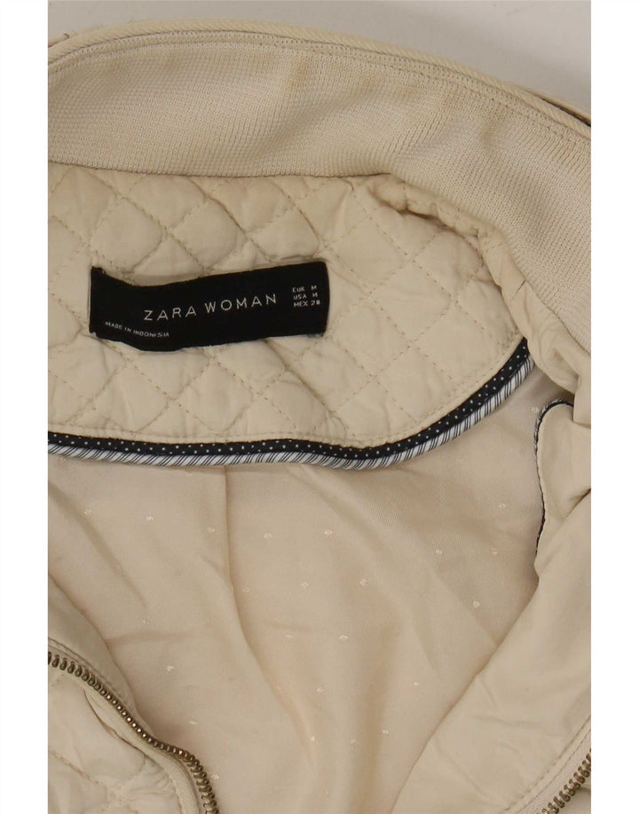 Zara Damen Steppjacke UK 12 Medium Off White