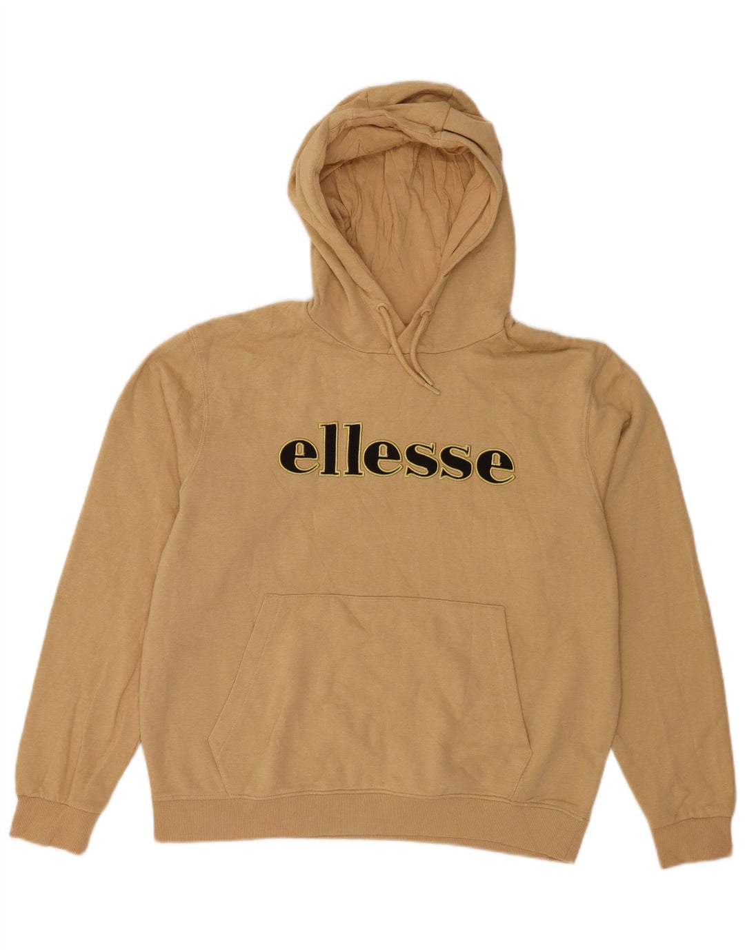 Ellesse Herren-Kapuzenpullover mit Grafik, groß, beige Baumwolle
