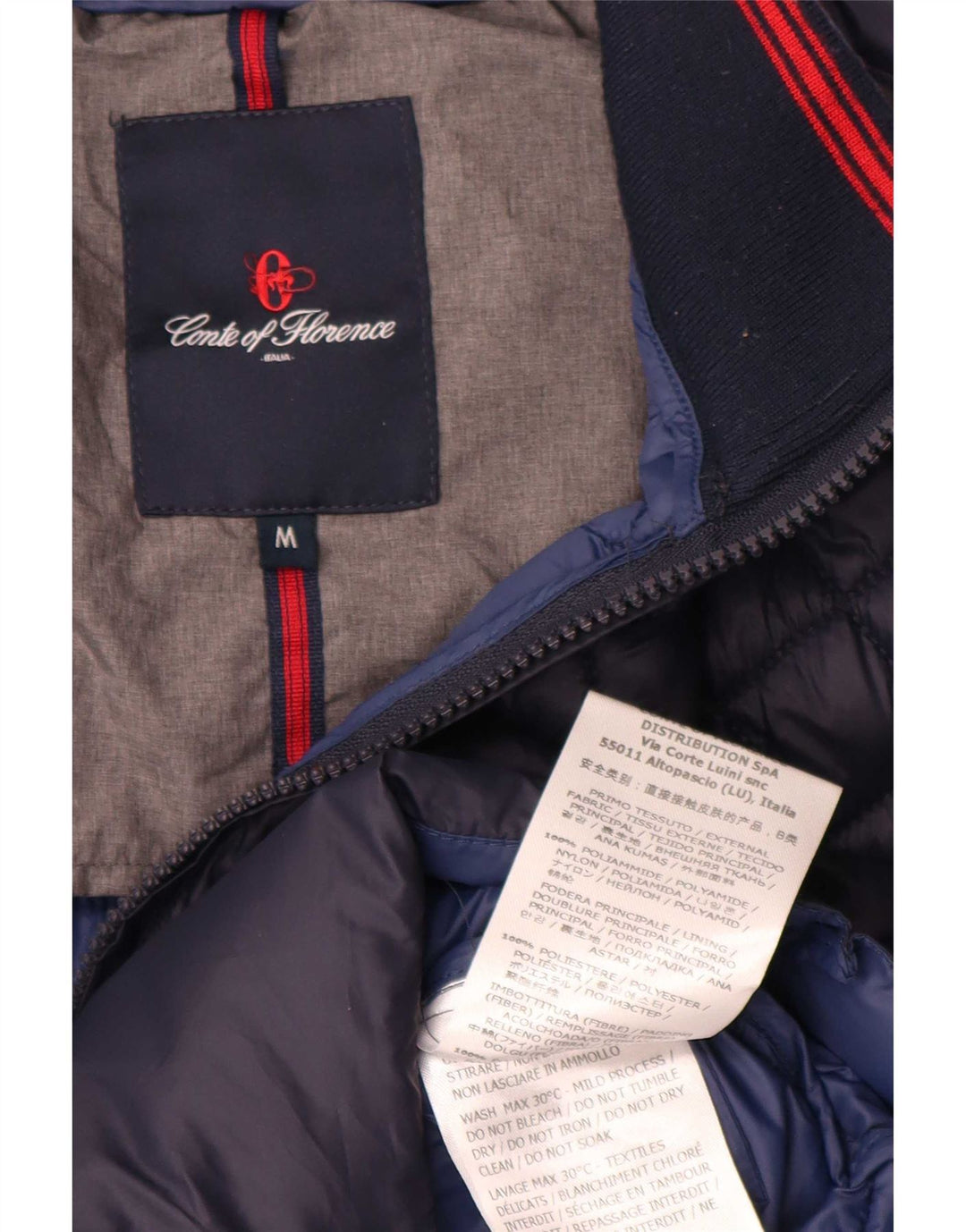 Conte of Florence Wattierte Herrenjacke UK 38 Medium Navy Blue Polyamid
