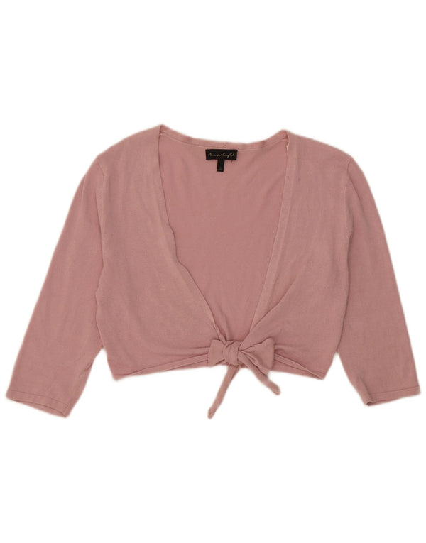 Phase Eight Damen Crop 3/4 Ärmel vorne gebunden Cardigan Top UK 10 Small Pink