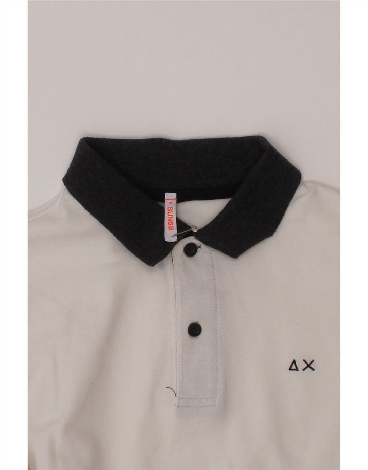 Sun68 Langarm-Poloshirt für Jungen, 9–10 Jahre, Weiß