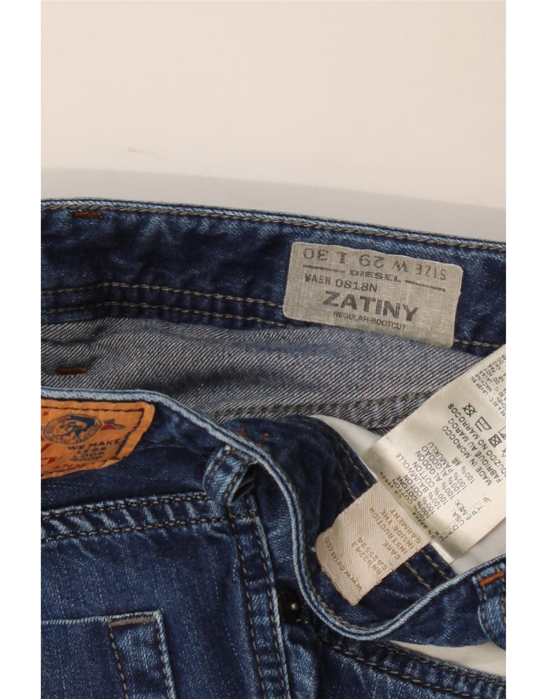 Diesel Damen Zatiny Regular Bootcut Jeans W29 L30 Marineblaue Baumwolle
