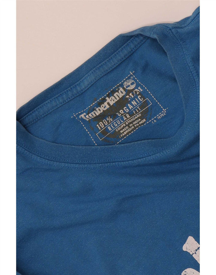 Timberland Herren-T-Shirt mit normaler Passform, mittelblauer Baumwolle