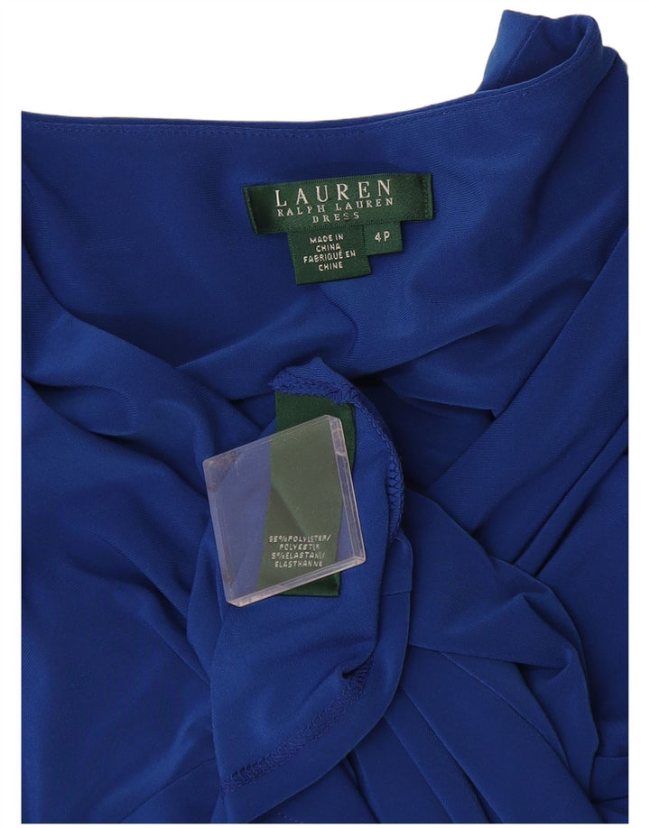 Ralph Lauren Damen ärmelloses Etuikleid US 4 Small Blau Polyester