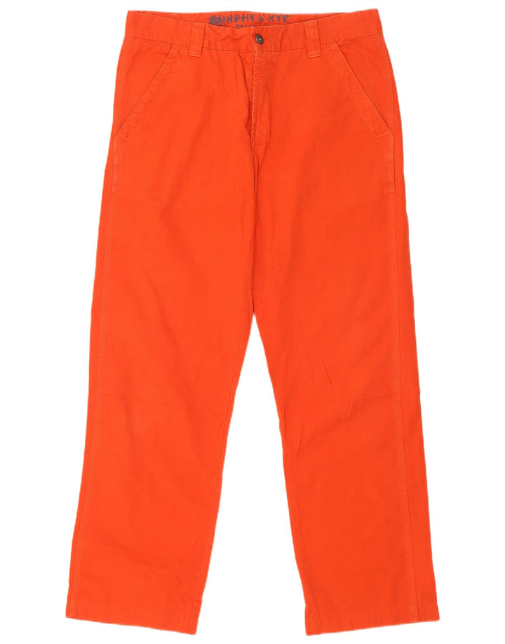 Murphy & Nye Herren Sailmakers Gerade Hose W33 L30 Orange Baumwolle
