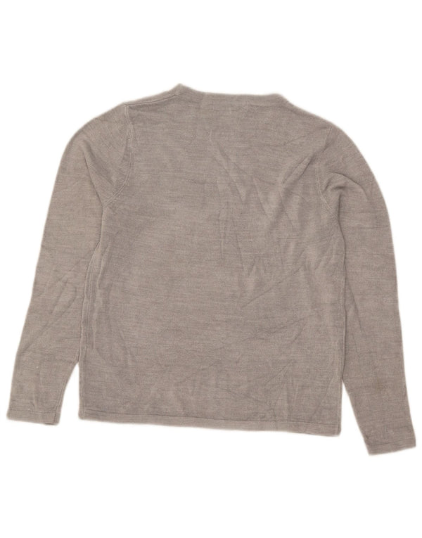 Marks & Spencer Damen-Pullover mit U-Boot-Ausschnitt, UK 12, Mittelgrau, Acryl