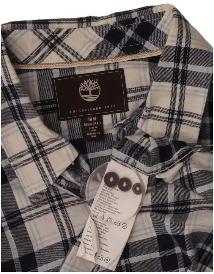 Timberland Herren-Flanellhemd mit normaler Passform, mittelblau karierte Baumwolle
