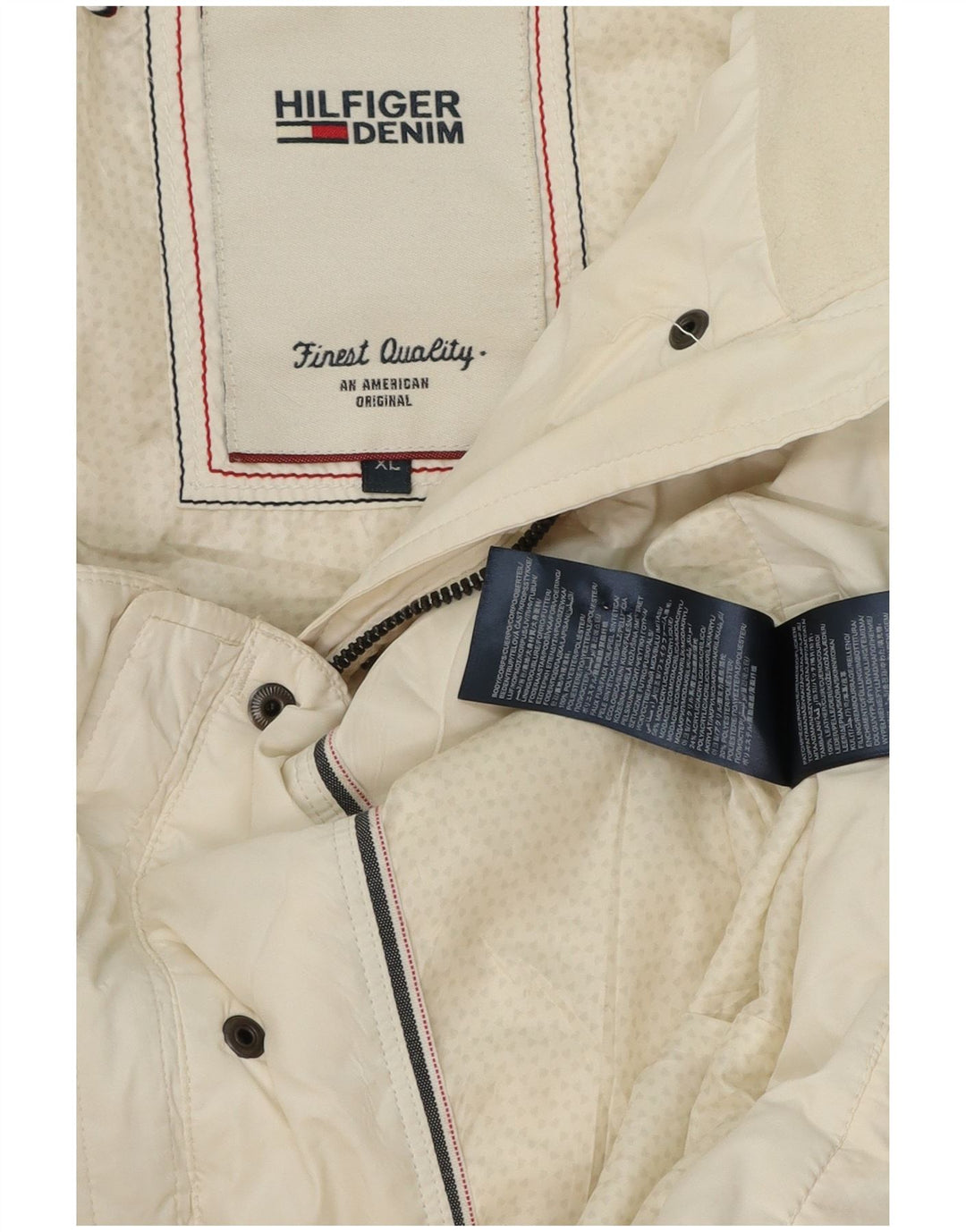 Tommy Hilfiger Wattierte Damenjacke mit Kapuze, UK 18, XL, Weiß, Polyester
