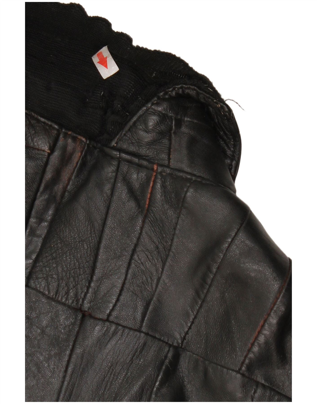 Vintage Damen Bomber Lederjacke UK 12 Mittelschwarzes Leder