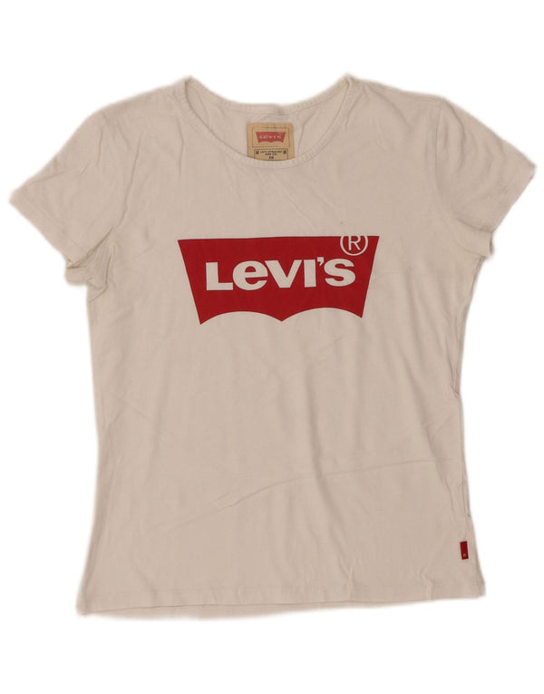 Levi's Mädchen-T-Shirt mit Grafik, 15–16 Jahre, weiße Baumwolle
