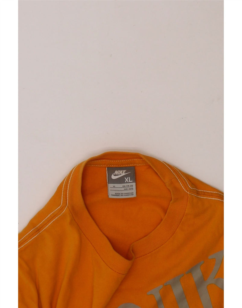 NIKE Boys Graphic T-Shirt Top 13-14 Years XL Orange Cotton Vintage Nike and Second-Hand Nike from Messina Hembry 