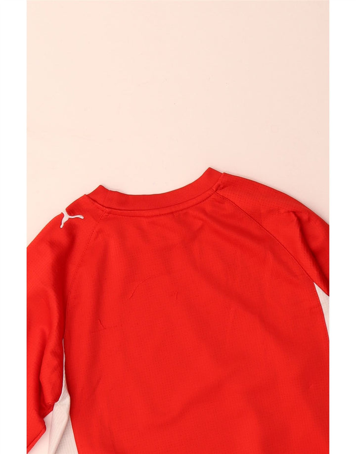 PUMA Boys Sweatshirt Jumper 9-10 Years Red Colourblock Polyester