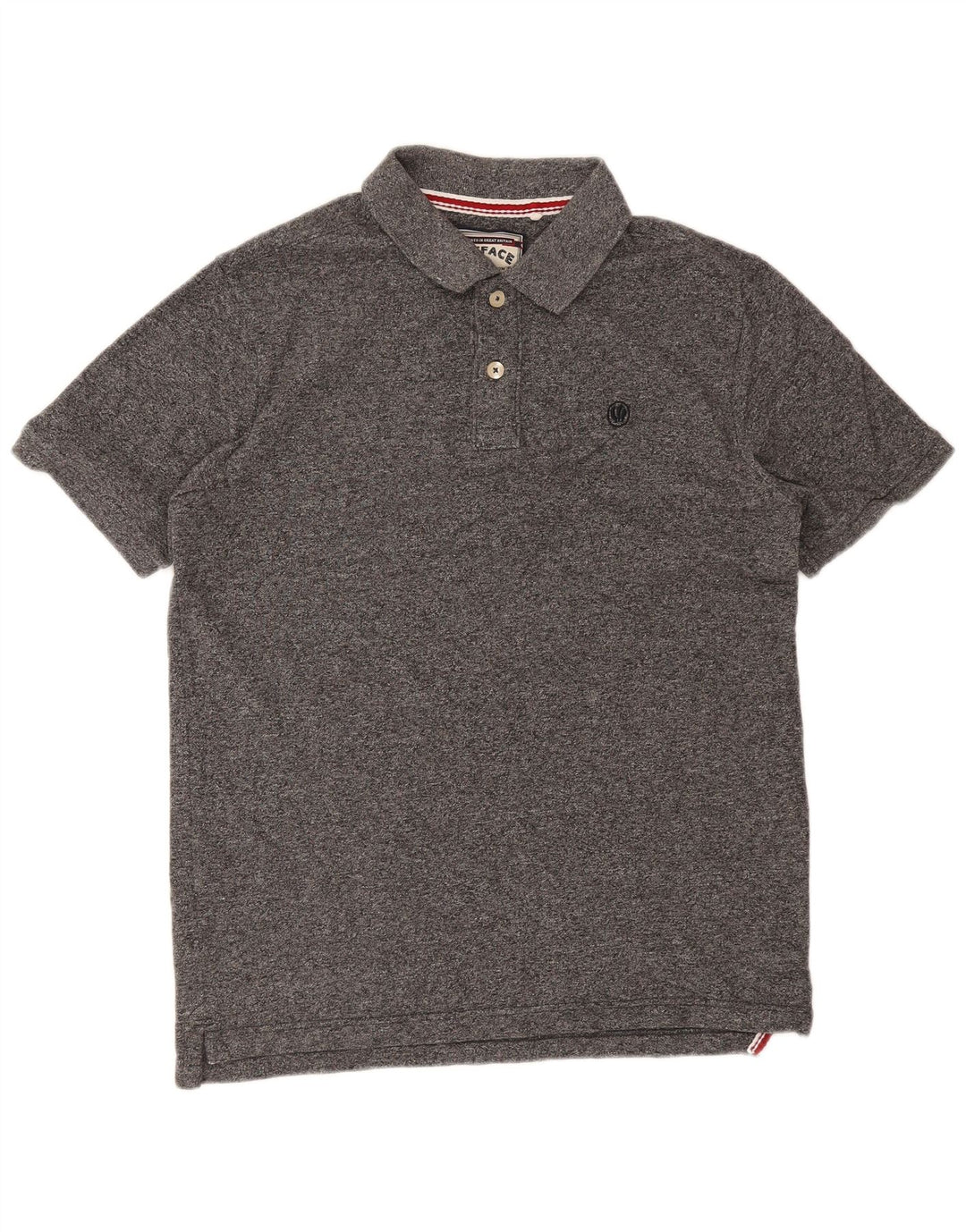 Fat Face Herren-Poloshirt, groß, grau gesprenkelte Baumwolle