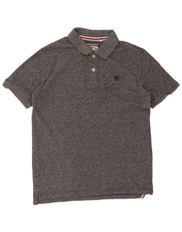 Fat Face Herren-Poloshirt, groß, grau gesprenkelte Baumwolle