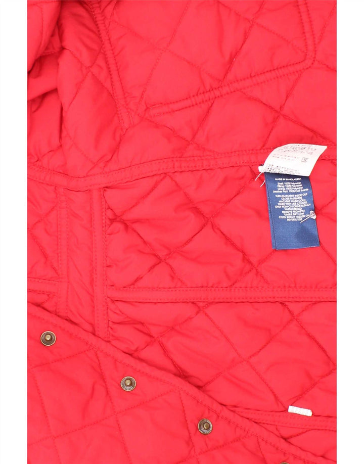 Ralph Lauren Steppmantel für Mädchen, 2–3 Jahre, rotes Farbblock-Polyester