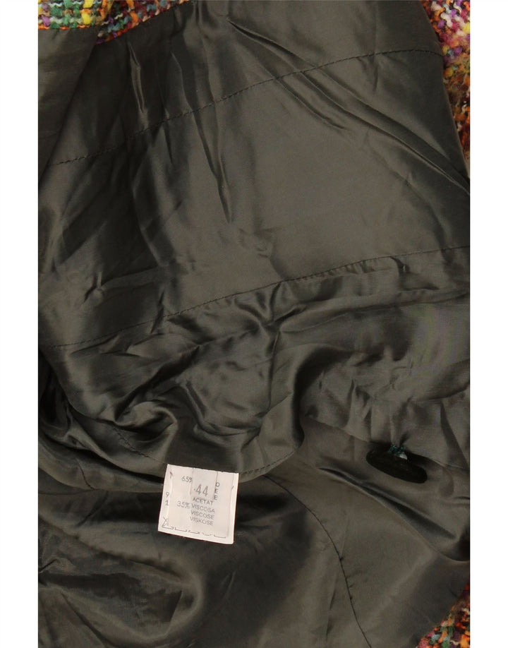 Vintage Damen 2-Knopf-Blazerjacke IT 44 Medium Mehrfarbig kariert