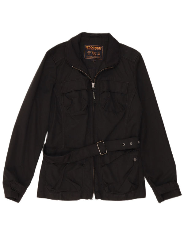 Woolrich Damen-Utility-Jacke UK 16 Large aus schwarzem Nylon