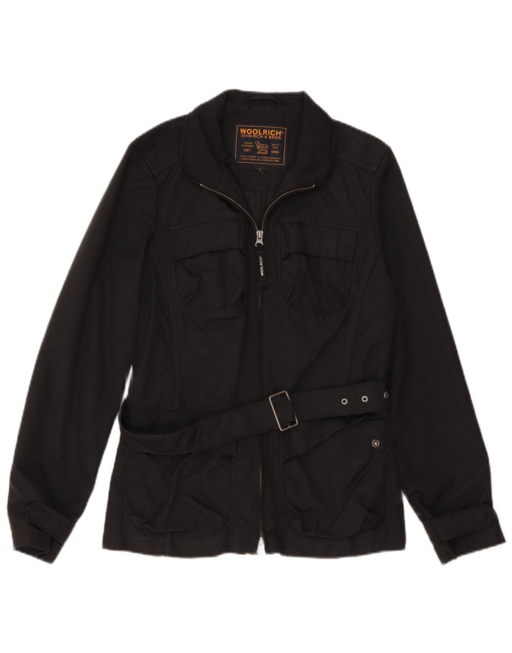 Woolrich Damen-Utility-Jacke UK 16 Large aus schwarzem Nylon