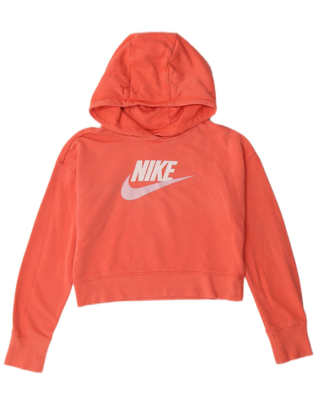 NIKE Crop Graphic Hoodie-Pullover für Mädchen, 12–13 Jahre, groß, rosa, Baumwolle