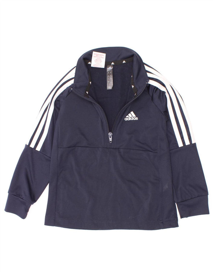Adidas Jungen Aeroready Zip Neck Pullover Trainingsanzug Top 5–6 Jahre Marineblau