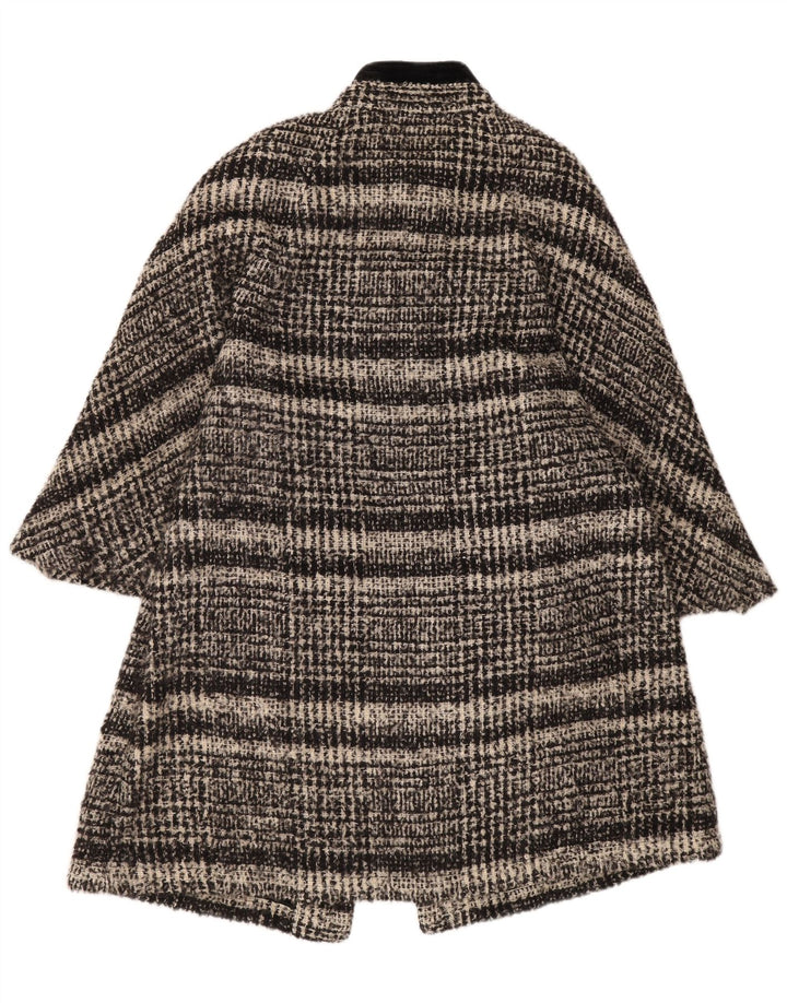 Vintage Damen Übergroßer Mantel UK 16 Groß Grau gestreift