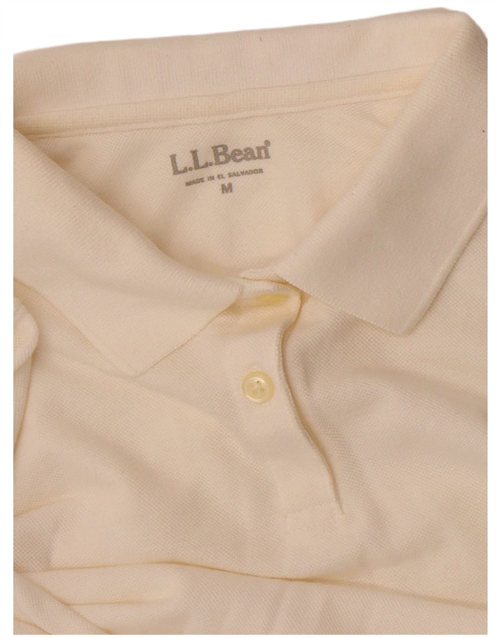 L.L.Bean Damen Langarm-Poloshirt UK 14 Mittelweiß