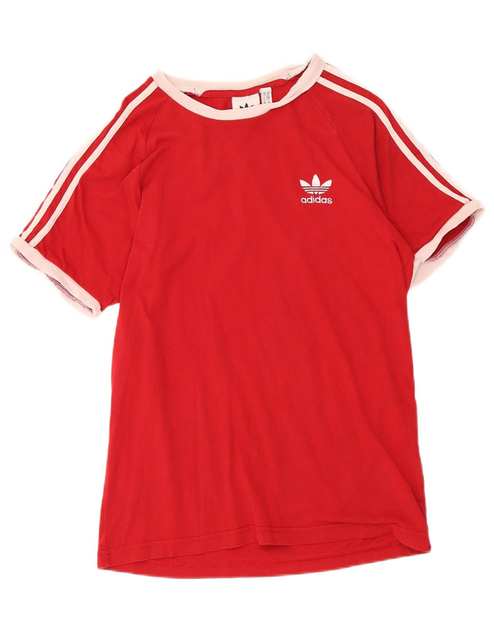 ADIDAS Mens T-Shirt Top Medium Red Cotton