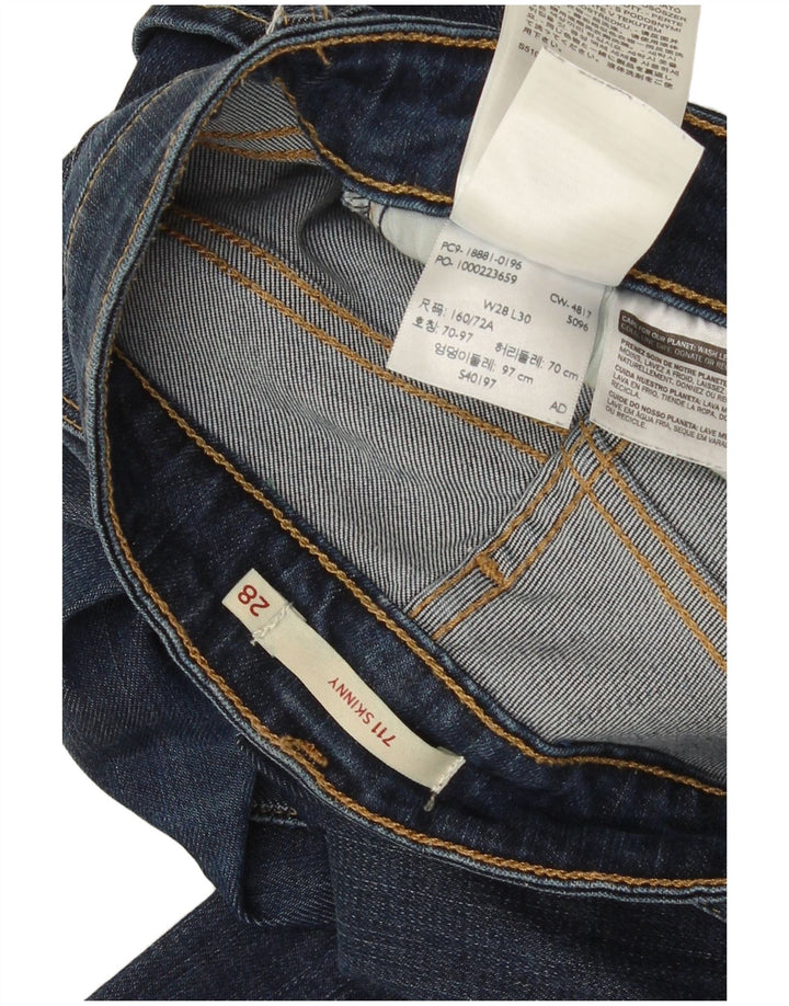 Levi's Damen 711 Skinny Jeans W28 L30 Blaues Lyocell