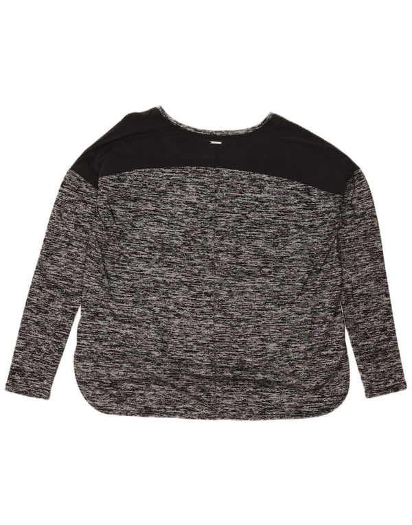 Calvin Klein Jeans Damen Top Langarm UK 10 Small Grau meliert