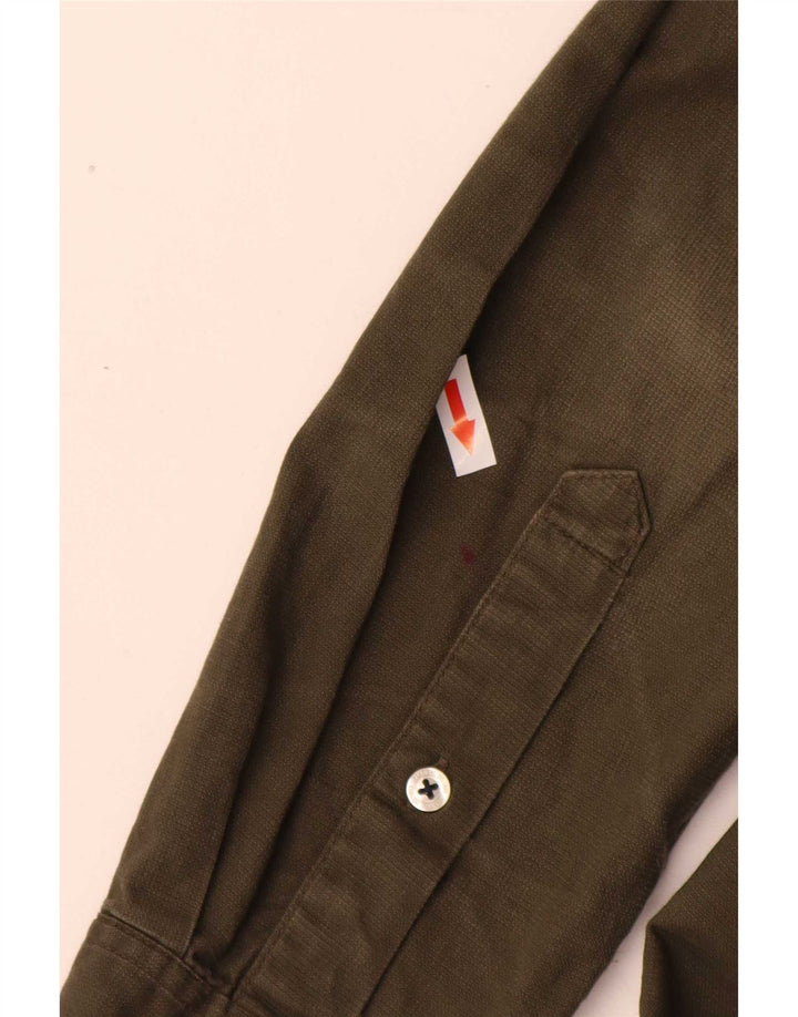 Lee Herren-Slim-Fit-Hemd aus mittlerer Khaki-Baumwolle